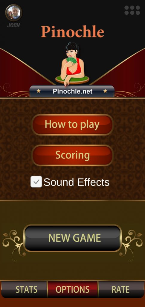 Pinochle Menu Screenshot