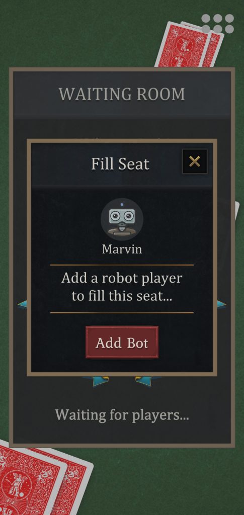 Pinochle add bot screenshot
